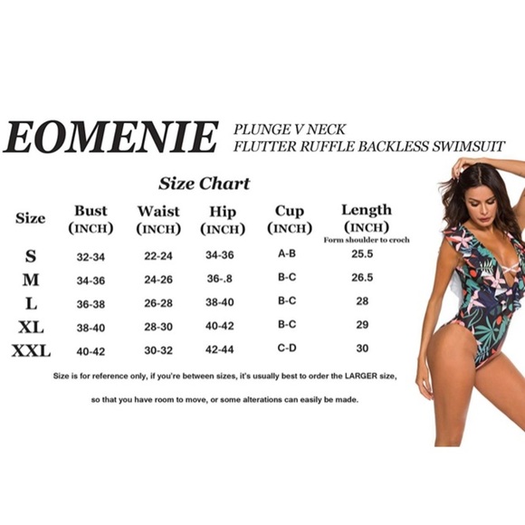 Eomenie Ruffle V-neck One Piece Swimsuit sz L NEW - Picture 4 of 4